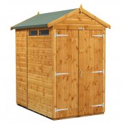 Power 6x4 Apex Secure Garden Shed - Double Door